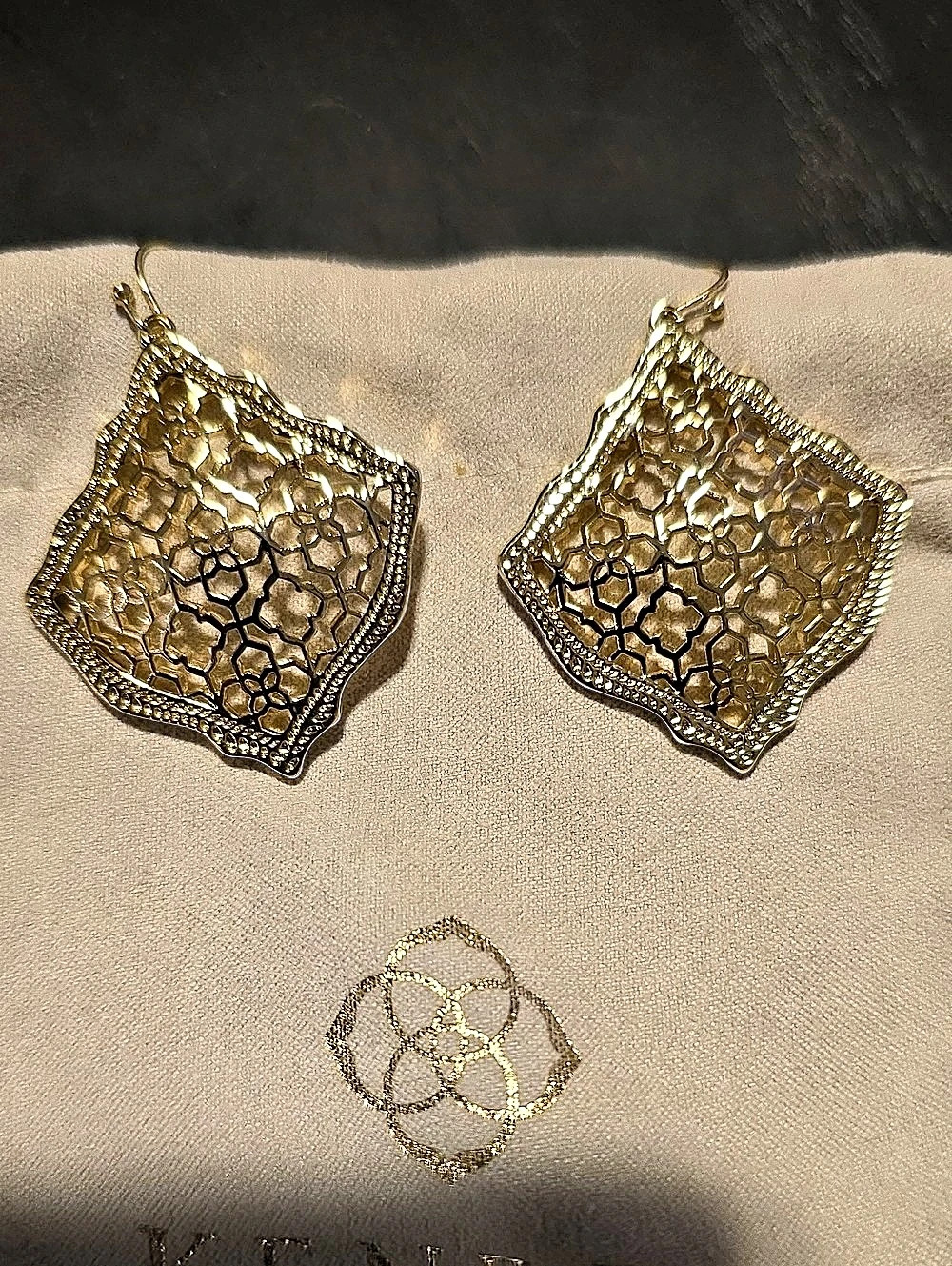 Kendra Scott Geometric Gold Drop Earrings